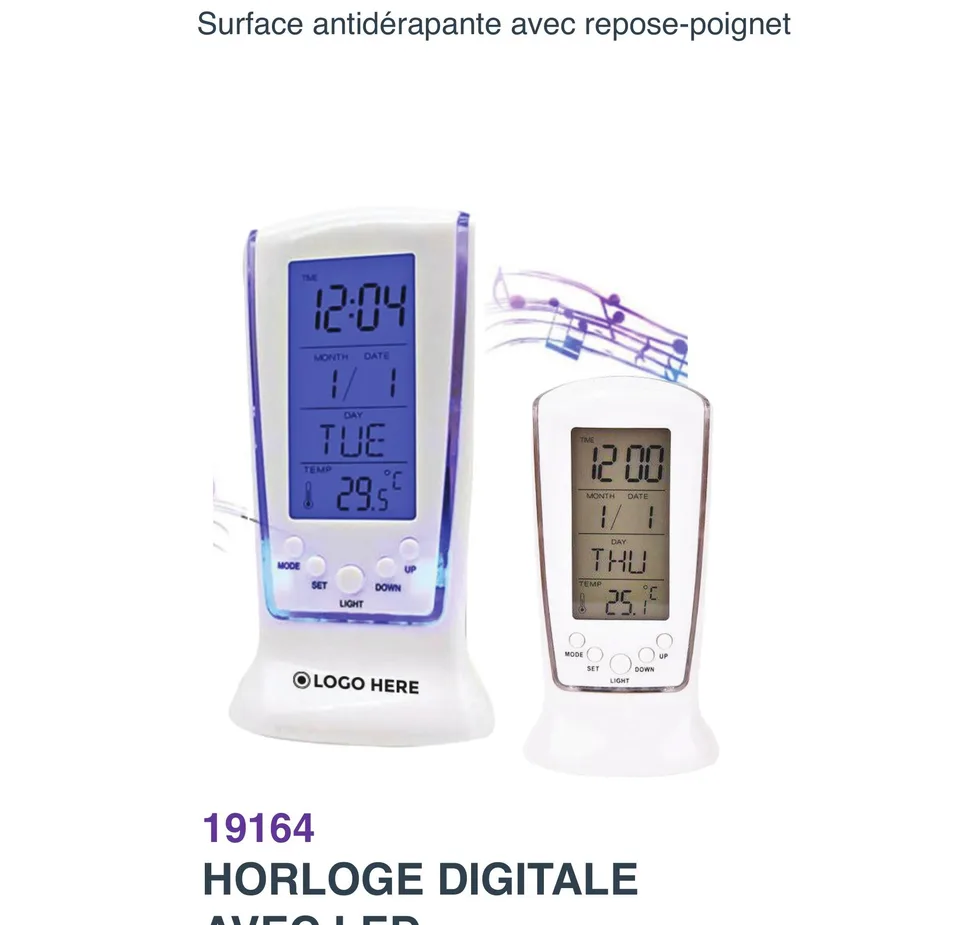 Horloge Digitale avec LED — Réf. 19164