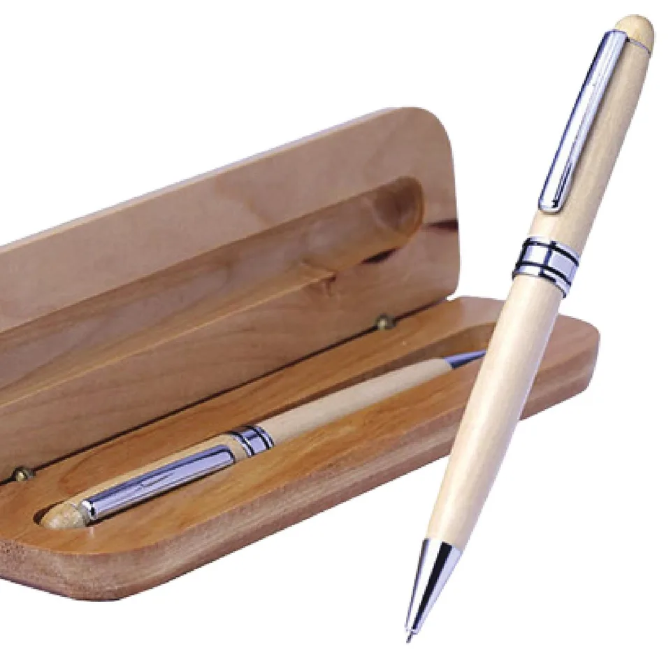 Stylo en bois avec coffret bois — Réf. 20623