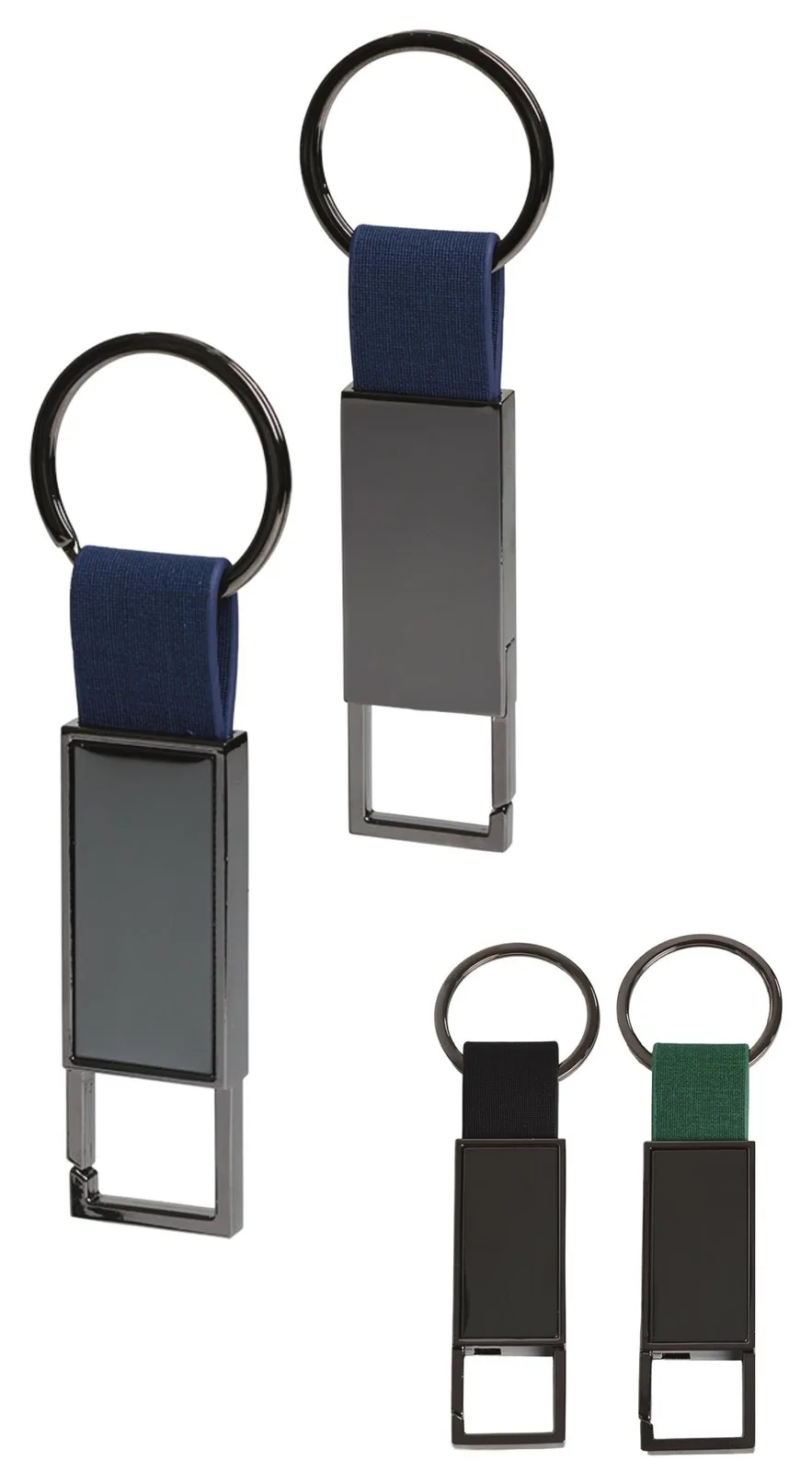 Porte-clés métal et cuir double anneau — Réf. 25-09