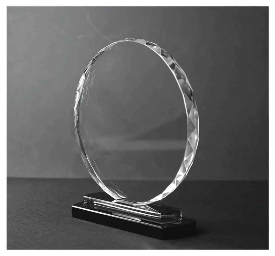 Trophée Rond en Cristal — 2 tailles — Réf. 30109-30110