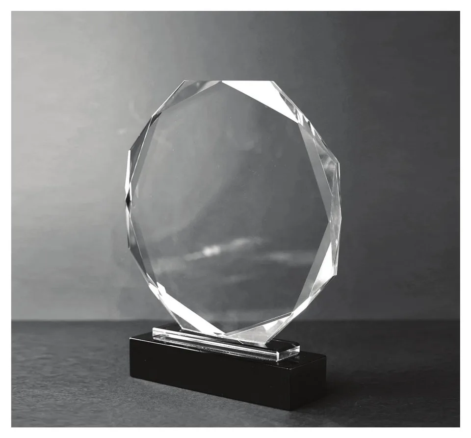 Trophée Octogone en Cristal — 2 tailles — Réf. 40151-40152