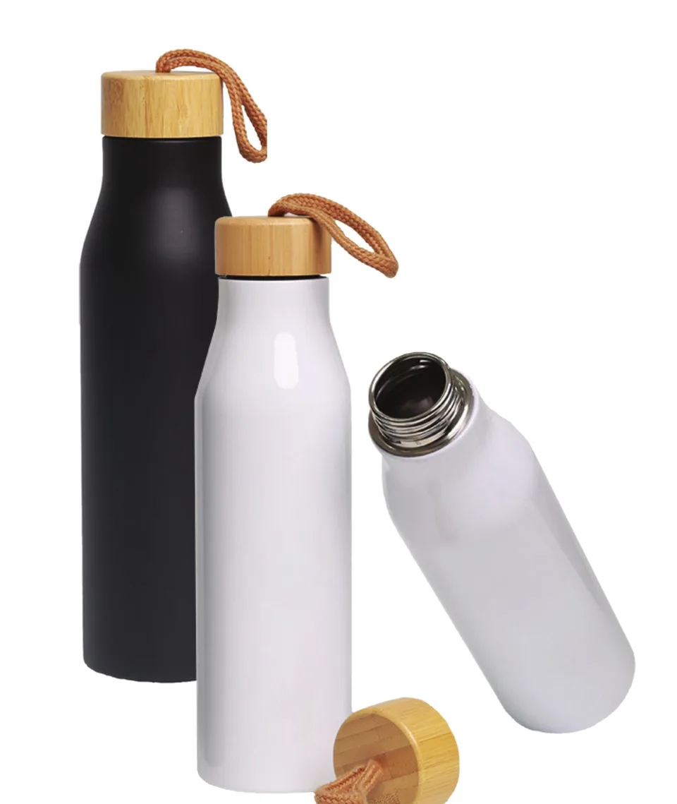 Gourde Inox à Bouchon Bambou 750 ml — Réf. 40197
