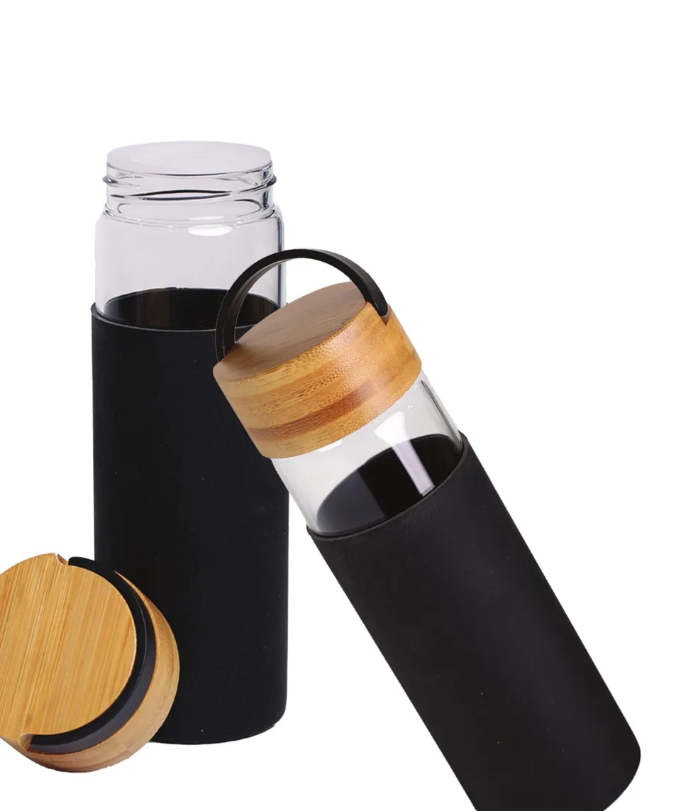 Bouteille en Verre avec Pochette Silicone — Réf. 51003