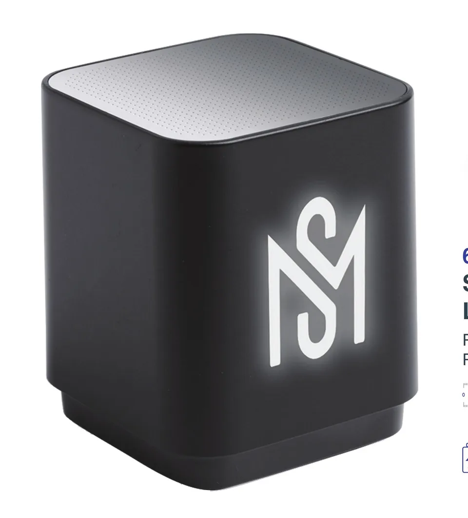 Speaker Bluetooth Logo Lumineux LED 5.9 x 7.2 x 5.9 cm — Réf. 6132
