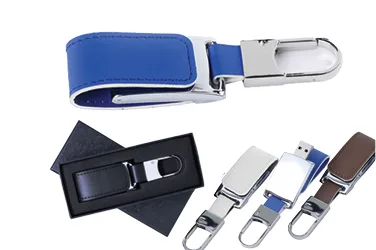 Clé USB en Simili Cuir avec Porte-clés — Réf. MG-102