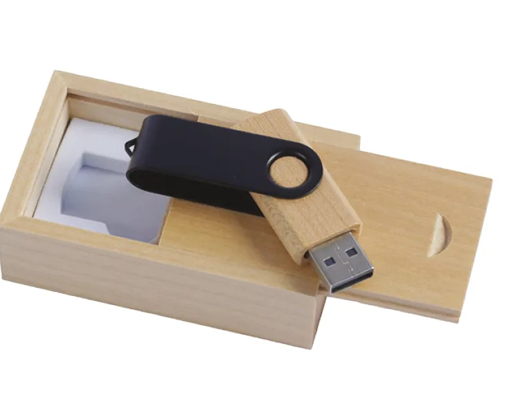 Clé USB Twist en Bois avec Clip en Métal — Réf. MG-107