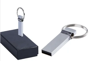 Clé USB en Métal Chromé avec Porte-clés — Réf. MG-10
