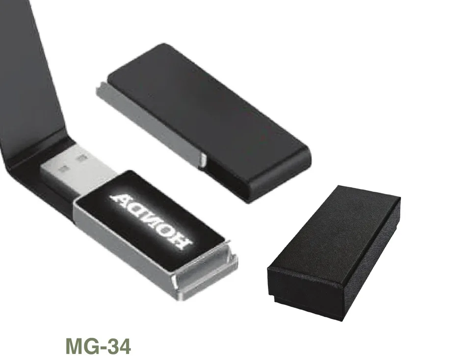 Clé USB LED en Métal et Simili Cuir — Réf. MG-34