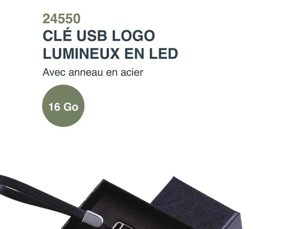 Clé USB Métal LED Blanc — Réf. MG-36