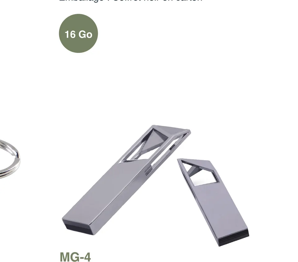 Clé USB Designo en Métal Chromé Gun — Réf. MG-4