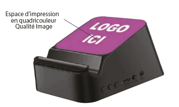 Haut-parleur Bluetooth avec chargeur sans fil et support — Réf. 4146