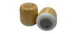 Haut-parleur Bluetooth en bambou, format rond — Réf. 4936/B — photo 2