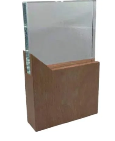 Trophée en verre avec socle en bois — Réf. A-118