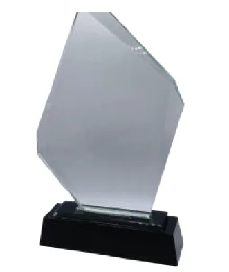 Trophée en cristal avec base noire et coffret — Réf. A-101