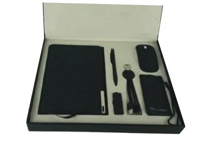 Coffret 6 Pieces Bloc-notes, Souris sans Fil & Chargeur — Réf. COF-012