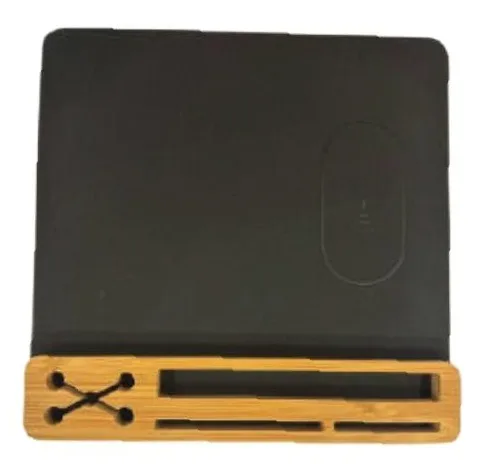 Support de bureau en bois avec tapis de souris intégré — Réf. HT-003