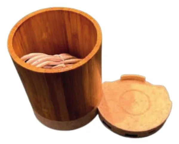 Boîte de rangement en bois avec couvercle — Réf. HT-005
