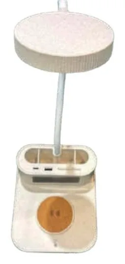Lampe de bureau avec chargeur sans fil et ports USB — Réf. HT-006