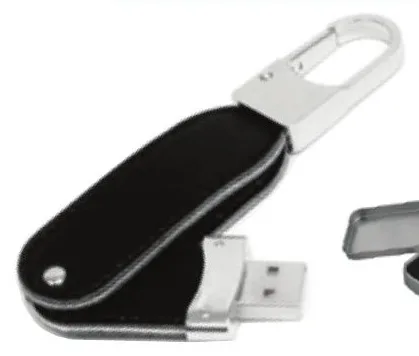 Clé USB Métal avec Porte-clé Cuir 16 Go — Réf. IMG-1084