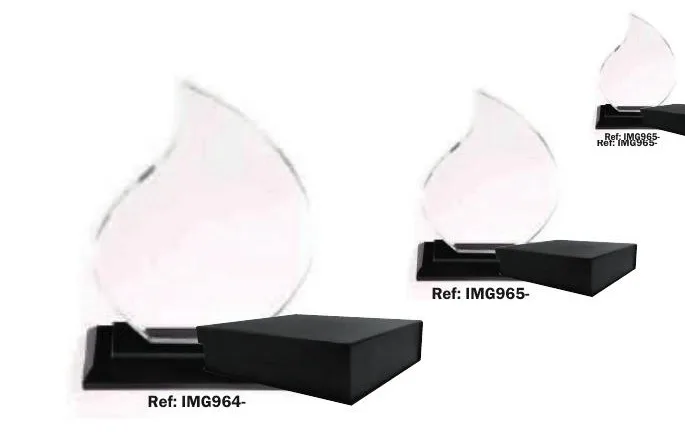 Trophée en cristal forme goutte — Réf. IMG-251