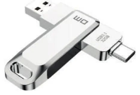 Clé USB Métal Double Connecteur USB/USB-C 32 Go — Réf. IMU-004