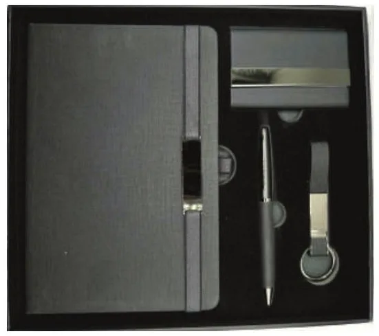 Coffret 4 Pieces Bloc-notes, Stylo, Porte-cartes & Porte-cles — Réf. M5724 — photo 2