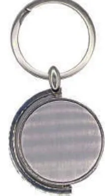 Porte-clés métal rond à insert — Réf. PF-042