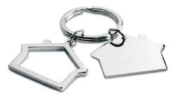 Porte-clés métal silhouette maison — Réf. PF-1409