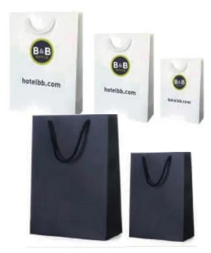 Sac Papier Pelliculé Blanc et Noir — Réf. PF-187
