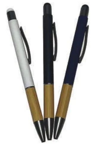 Stylo métallique Rubber, bandes dorées — Réf. PF-703
