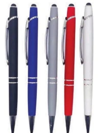 Stylo stylet métallique finition Rubber — Réf. PF-704