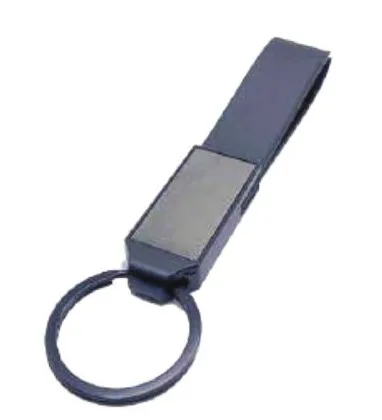 Porte-clés lanière métal et similicuir — Réf. PF-772