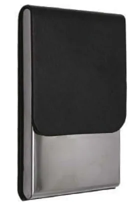Porte-cartes vertical cuir et métal — Réf. PF-045