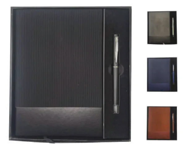 Coffret Premium Notebook A5 Strie + Stylo — Réf. PF-67