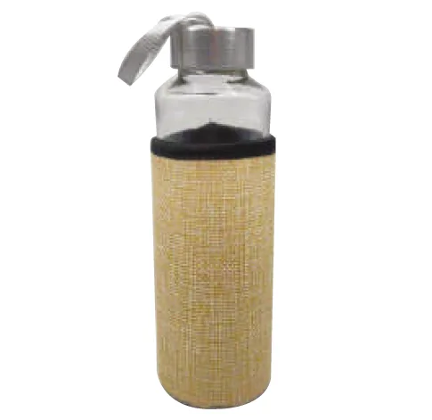Gourde Cristal Habillage Raphia — Réf. PF-733