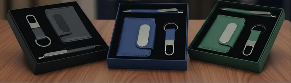 Coffret 3 Pieces Portefeuille, Stylo & Porte-cles — Réf. RB0933